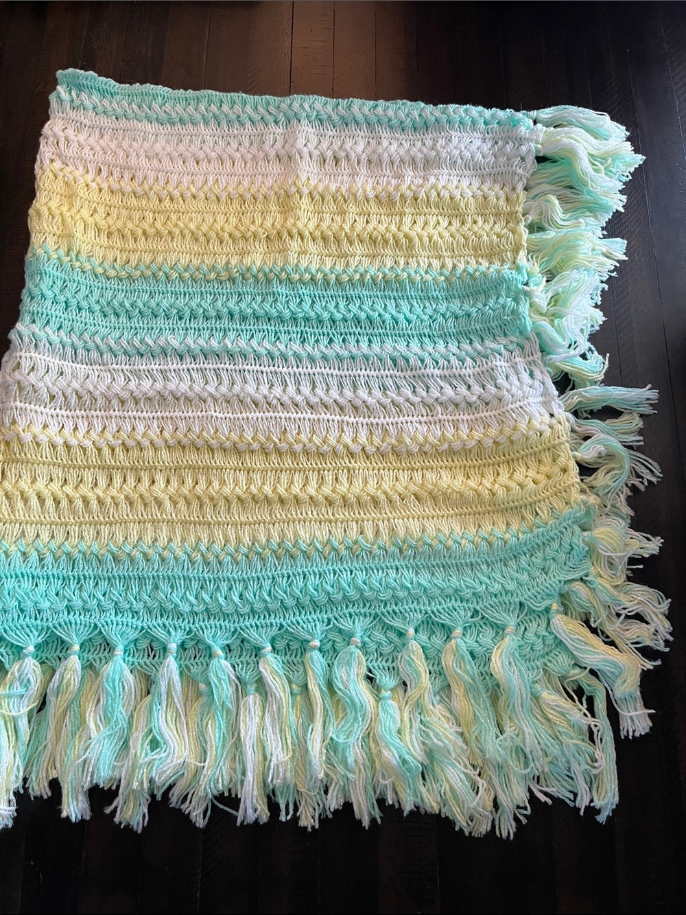 Vintage 1980 Handmade Baby Blanket